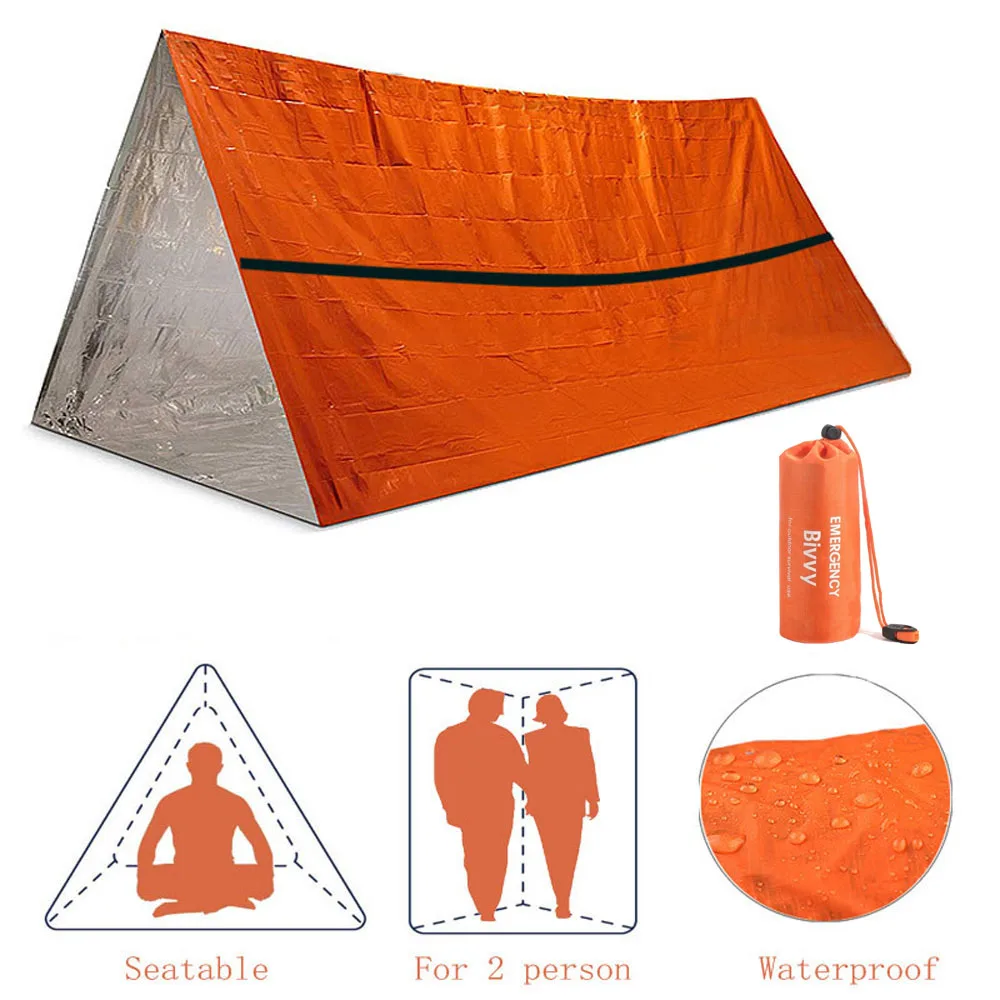 Kit pesca bivy de supervivencia: refugio Mylar y manta SOS compacto - imagen 3