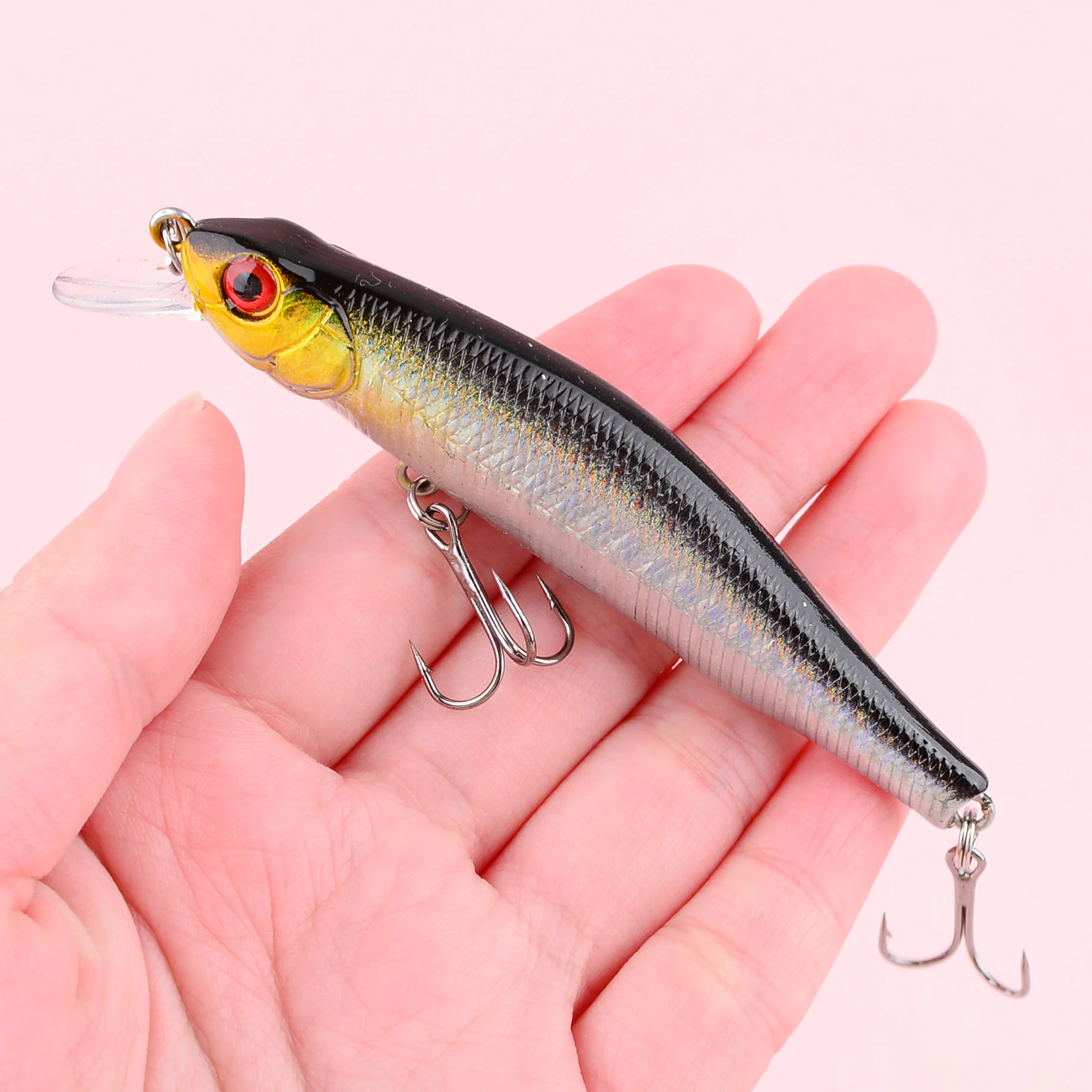 Wobbler Minnow flotante duro Jig Crankbait para carpa y lubina - imagen 2