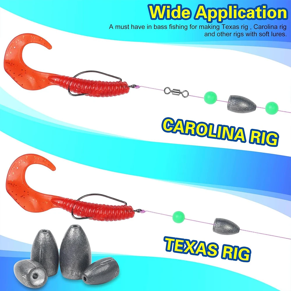Plomo tipo bala Texas Carolina – Pesca de lubina - imagen 3