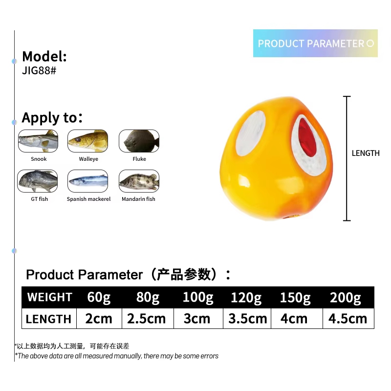 Moon Fish Head TEASER J88 – Cebo luminoso para pesca en barco, 60-200g