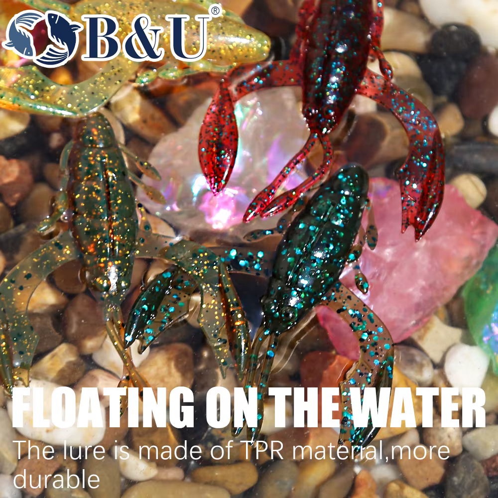 Señuelos flotantes de silicona B&U – Imitación camarón para lubina - imagen 5