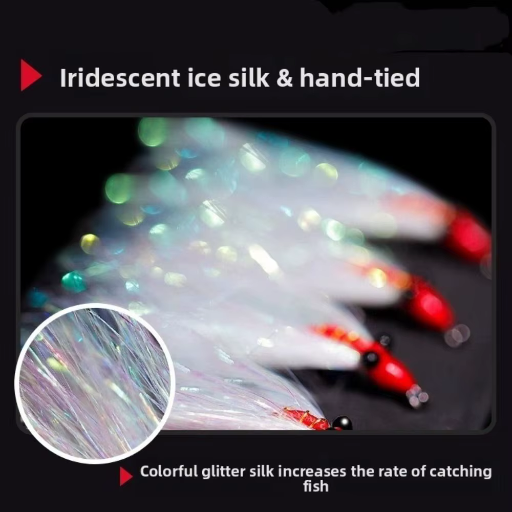 Señuelos de Pesca con Mosca Blanco Hielo – Acción Realista para Trucha - imagen 3