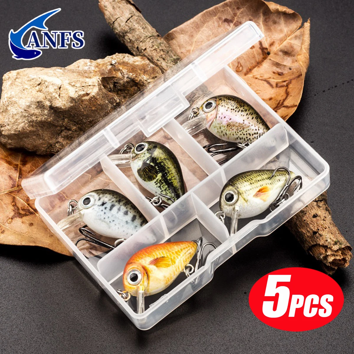 Mini señuelos swimbait realistas de manivela con caja de aparejos - imagen 3