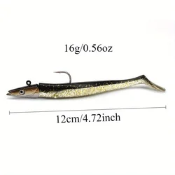Señuelos tipo anchoa Jig Head con cola en T luminosos y realistas