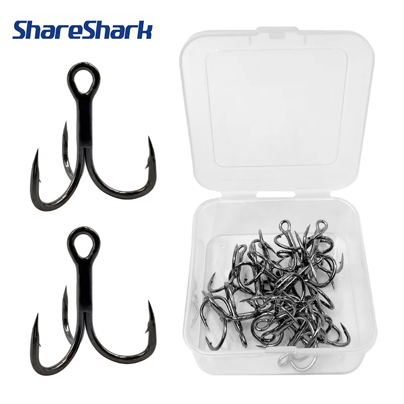 ShareShark Anzuelo triple reforzado mar – acero carbono - imagen 3