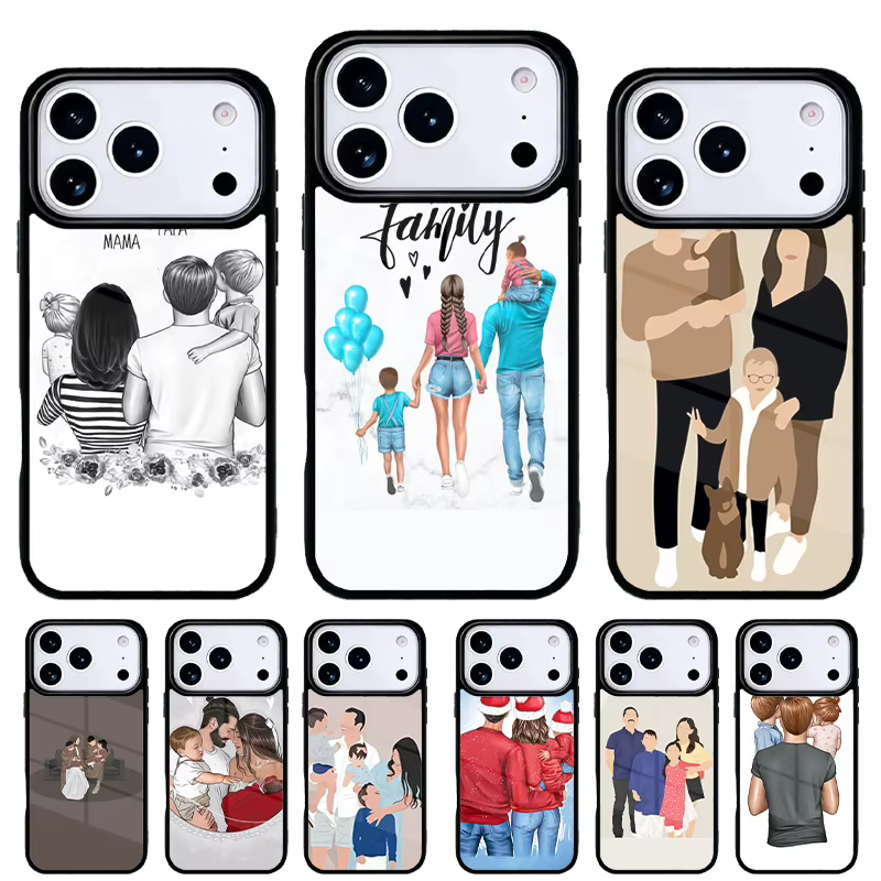 Funda iPhone 17 Air con diseño familiar Mamá Papá Hija Hijo