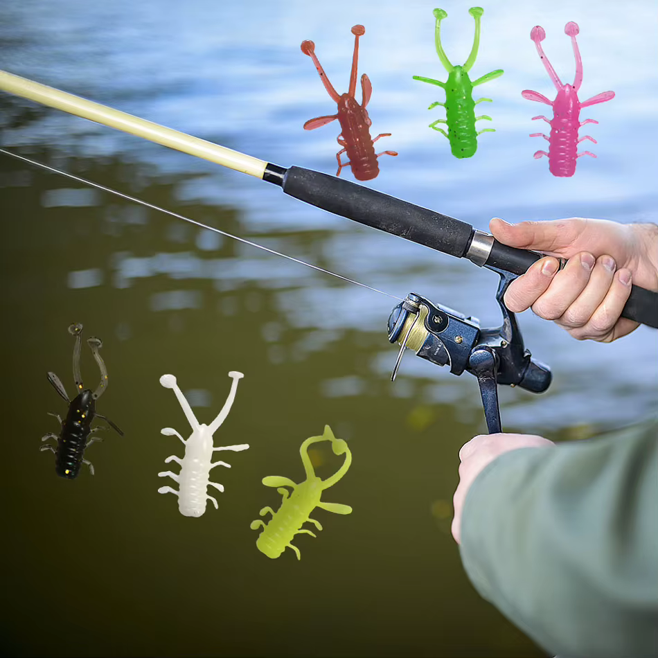 Pack de señuelos blandos de micro larva para pesca en agua dulce