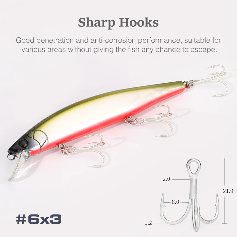 TSURINOYA IMP 115S Jerkbait minnow hundido de lanzado largo - imagen 4
