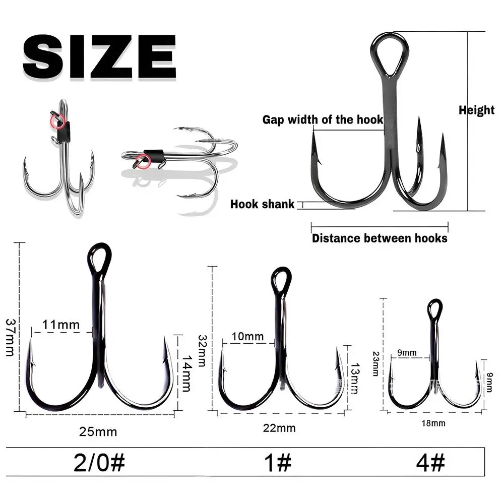Set de 5 anzuelos BLACKON con diseño triple vivo para camarón