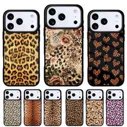Funda iPhone con estampado leopardo para 17 16 15 14 13 Pro Max 12 11
