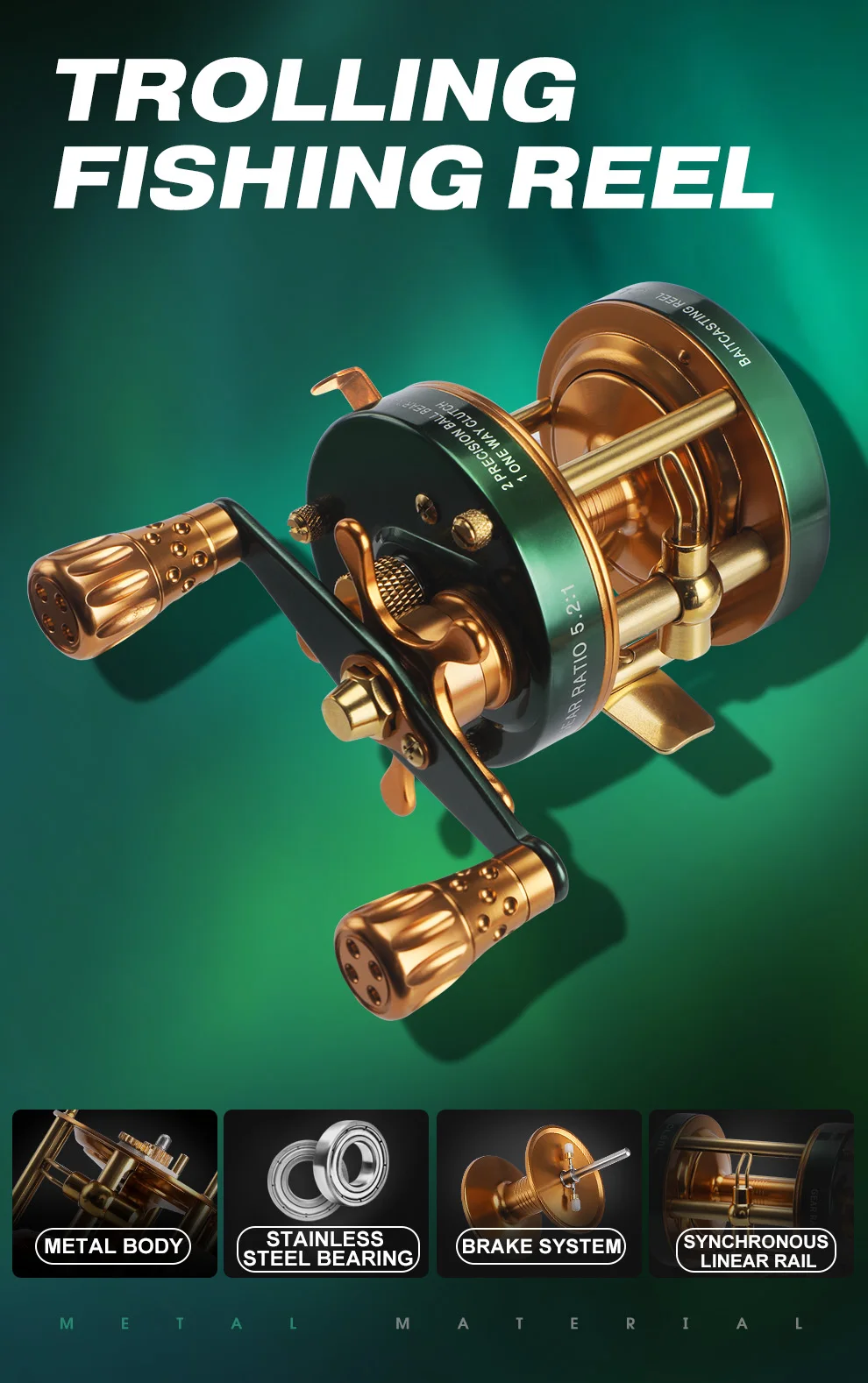 Carrete WEIHE verde retro