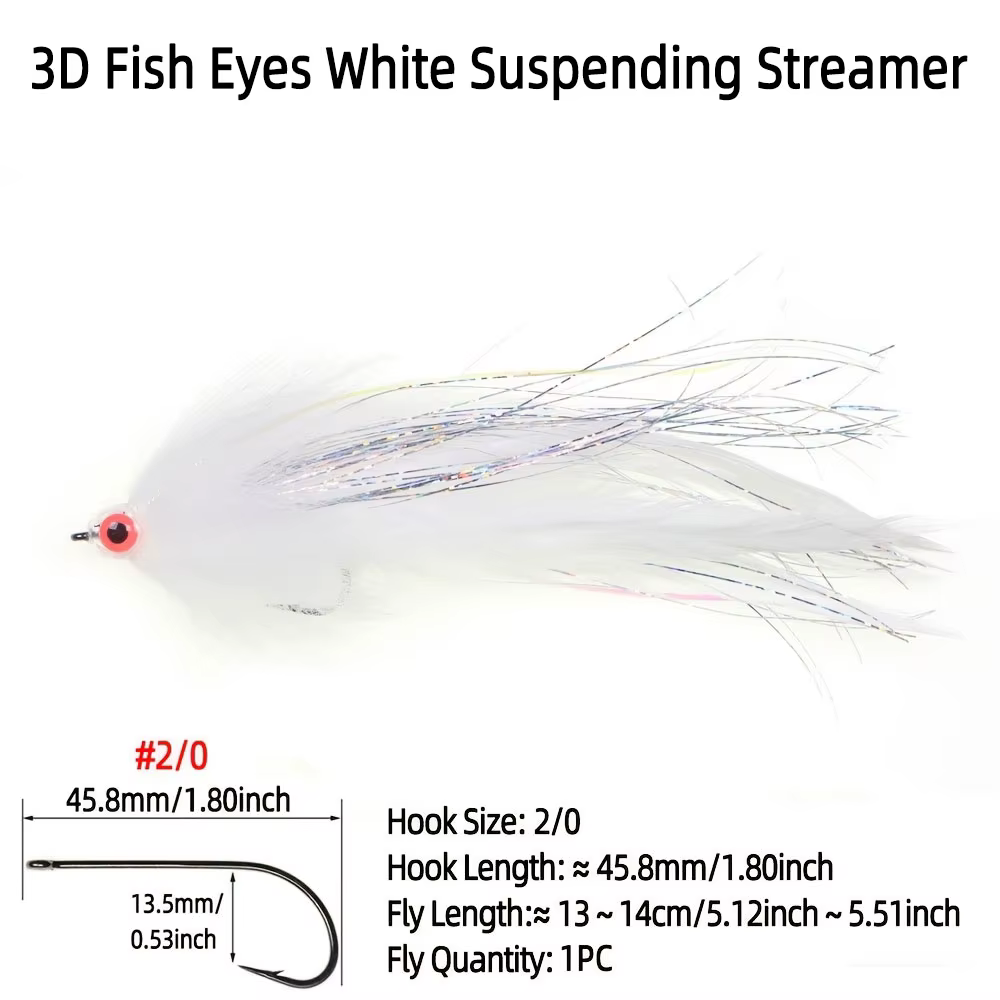 Bimoo 2/0 Streamer Rainbow Zonker para Pike Muskie Bass - imagen 3
