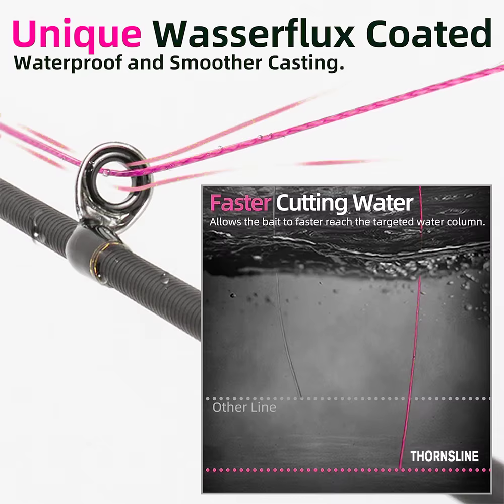 Thornsline X8 hilo trenzado multifilamento PE para pesca de carpa - imagen 4