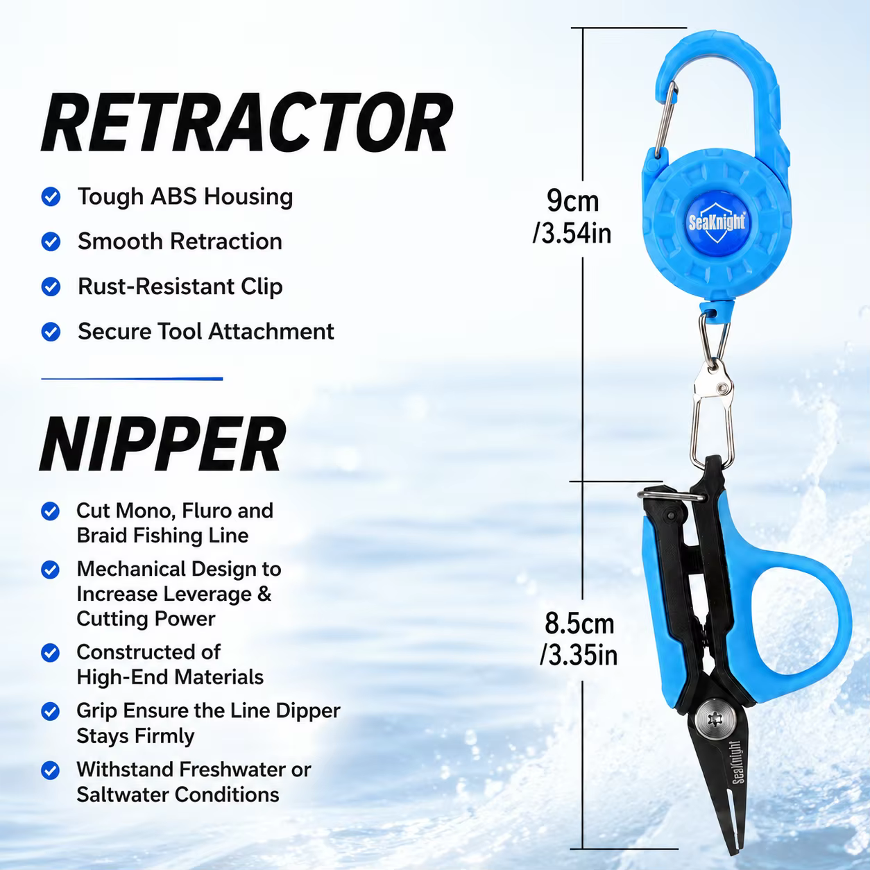 Alicate Pesca Retráctil SeaKnight – Mini Multiusos Titanio - imagen 2