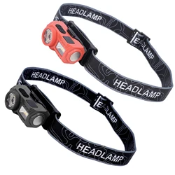 Linterna frontal LED recargable con sensor y pantalla para pesca