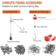 Kit accesorios pesca Free Fisher – plomos, hoja giratoria y anzuelos