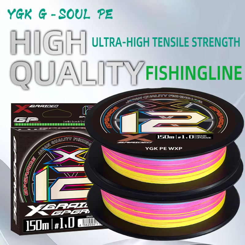 Línea de pesca trenzada PE YGK G-SOUL X12 resistente