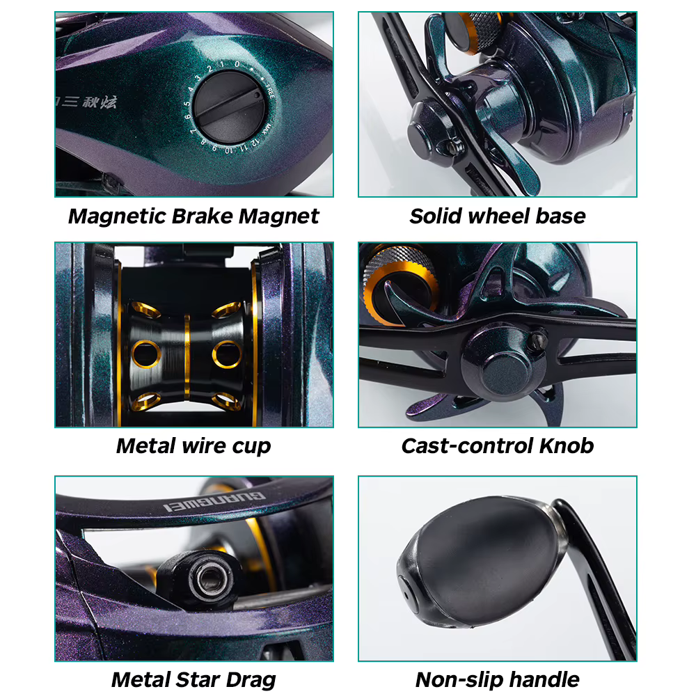 Carrete Baitcasting Hunthouse Ultraligero, Copa Poco Profunda - imagen 5