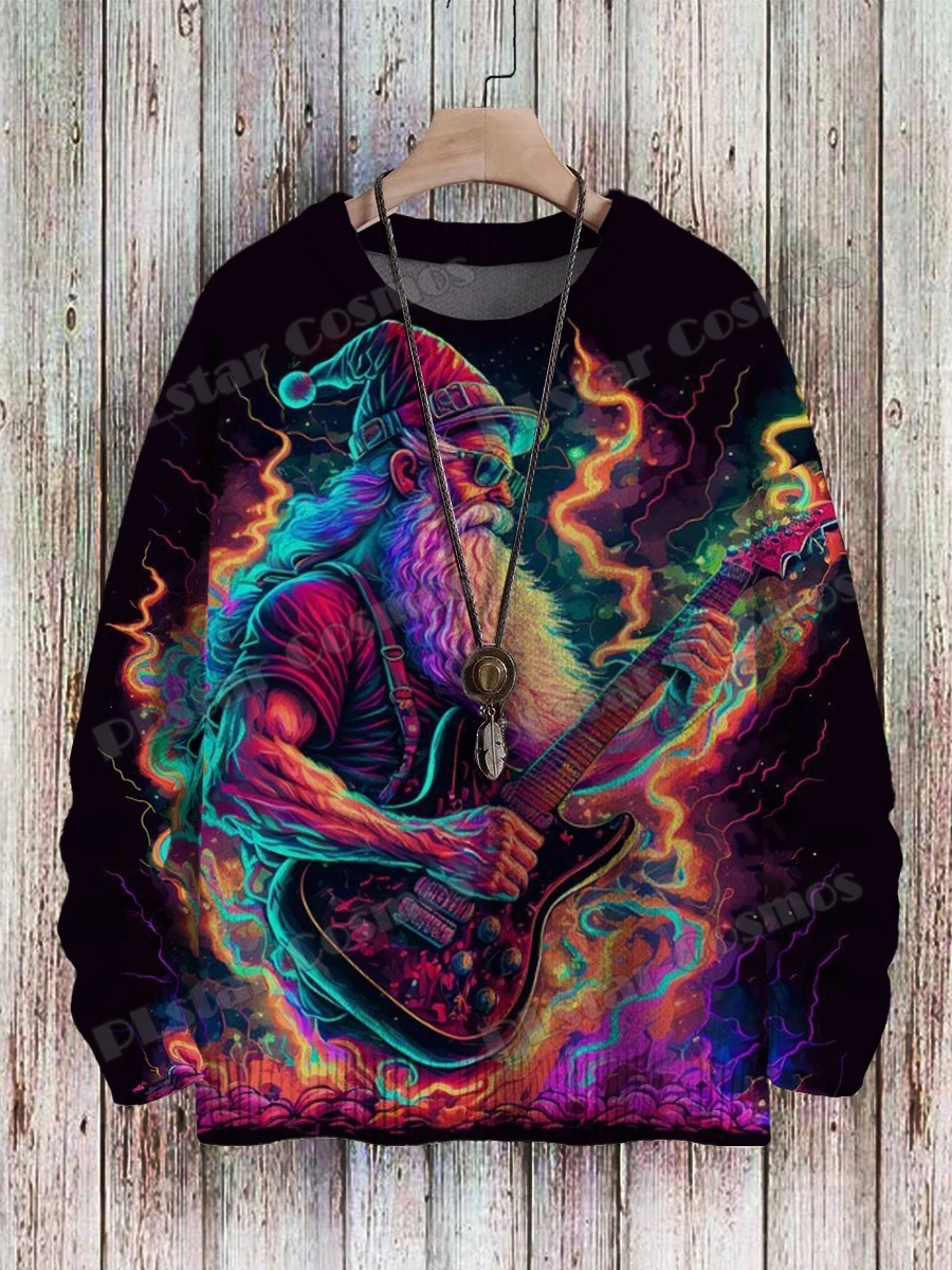 Suéter vintage KMY25 llama arcoíris – Cuello redondo impreso 3D - imagen 2