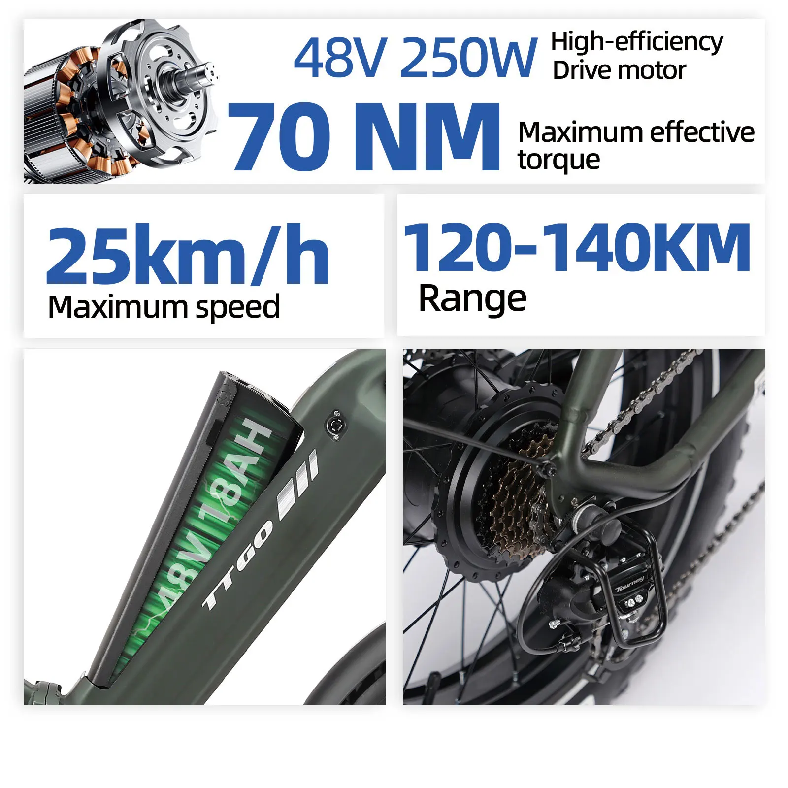 Bicicleta eléctrica plegable TTGO F6 Boost terreno freno hidráulico - imagen 2