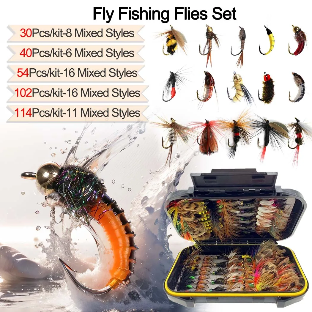Kit de moscas de pesca para trucha y perca con caja - imagen 4