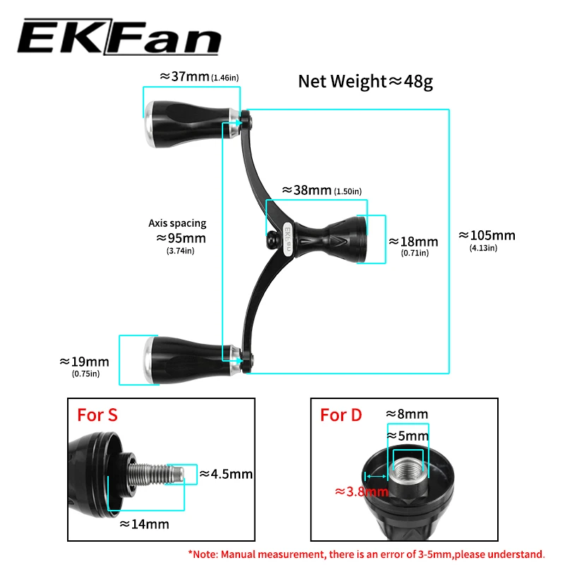EKFan manija de aleación CNC para carretes Spinning y Bait Casting - imagen 4