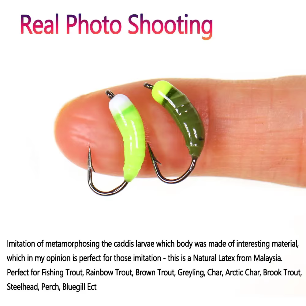 Cabezas de Ninfa luminosa Bimoo – Latón Scud para trucha pesca en hielo - imagen 5
