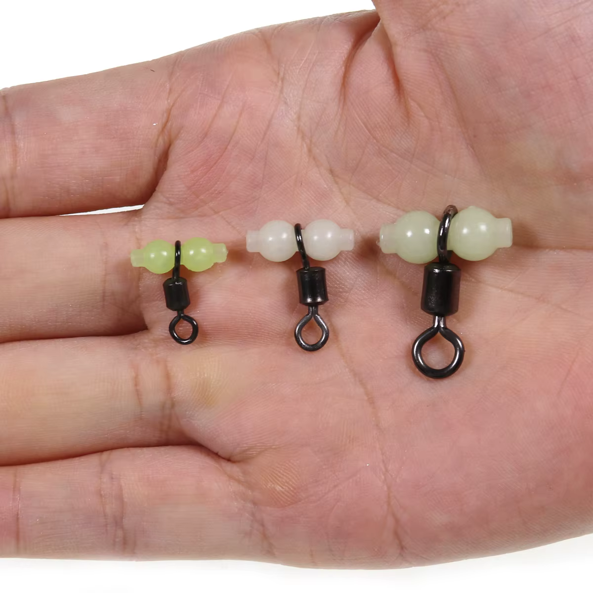 Esmerillon 3 vías con cuentas luminosas – Conector swivel para anzuelo - imagen 2