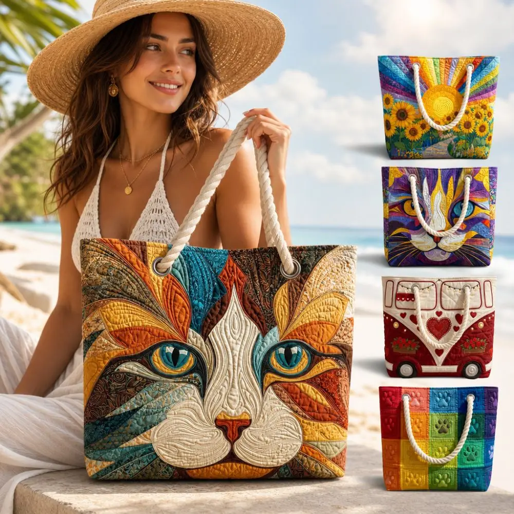 Bolso Tote Acolchado Vintage para Mujer – Lona Ligera de Gran Capacidad - imagen 5