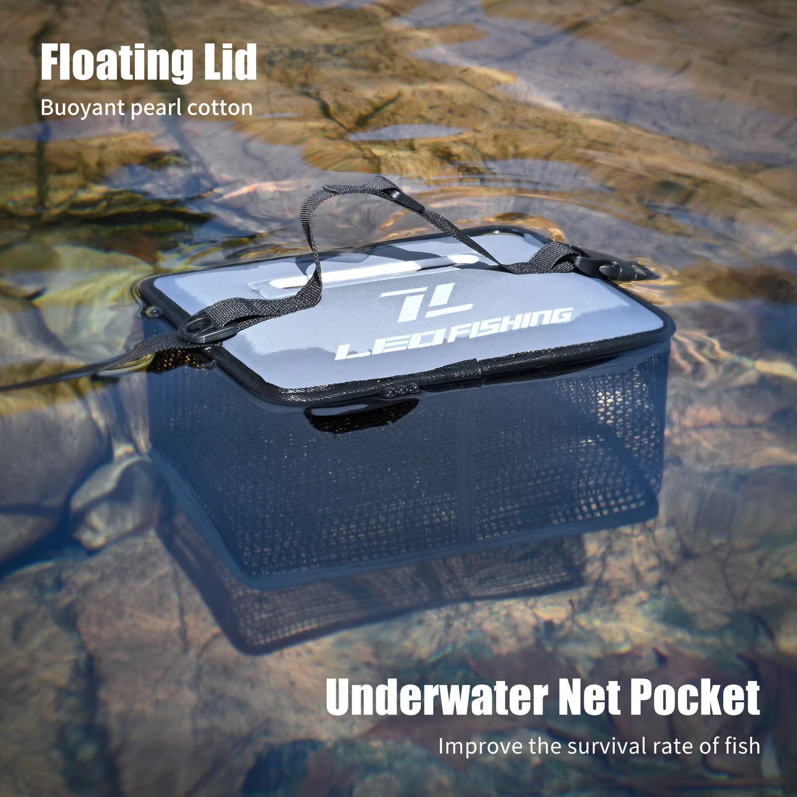 Red Landing Net Plegable Flotante - Contenedor para Peces Vivos - imagen 5