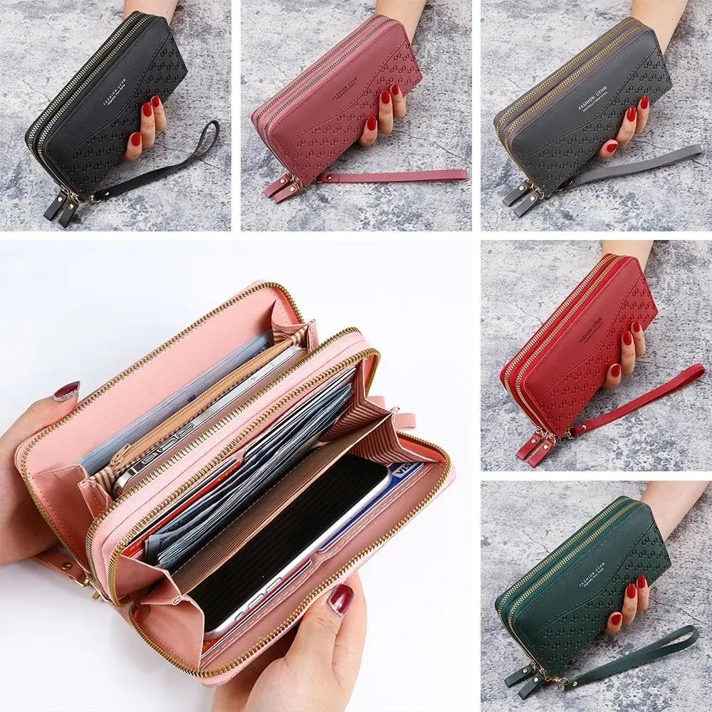 Cartera larga mujer piel PU con múltiples compartimentos y cremallera - imagen 5