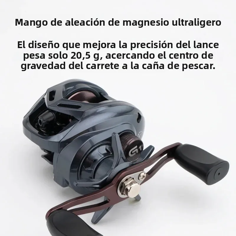 Carrete de baitcasting Huidiao perfil bajo con freno magnético - imagen 2