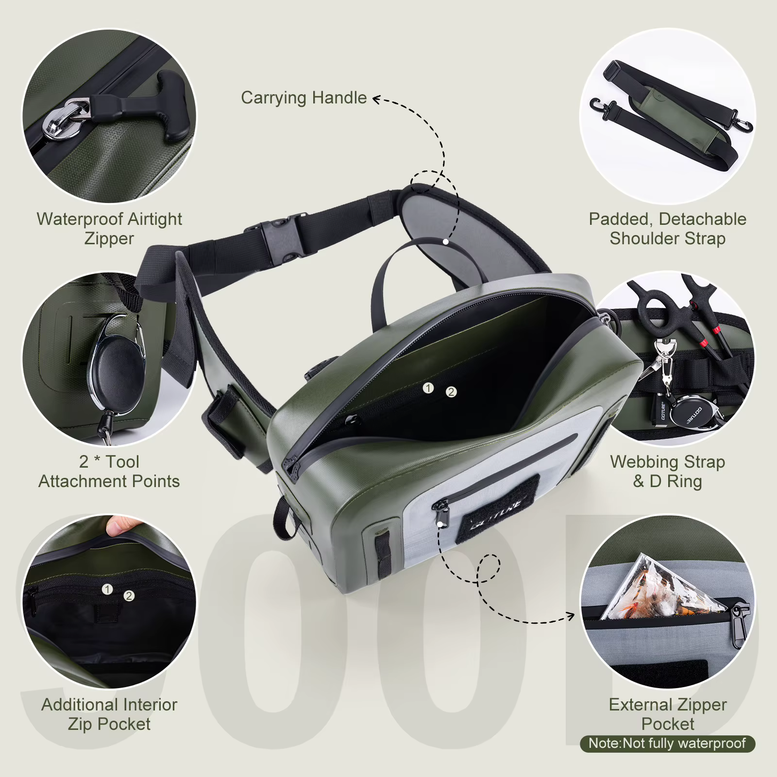 Bolsa de Pesca Impermeable Goture 5L – Almacenaje para Carretes y Utensilios - imagen 3