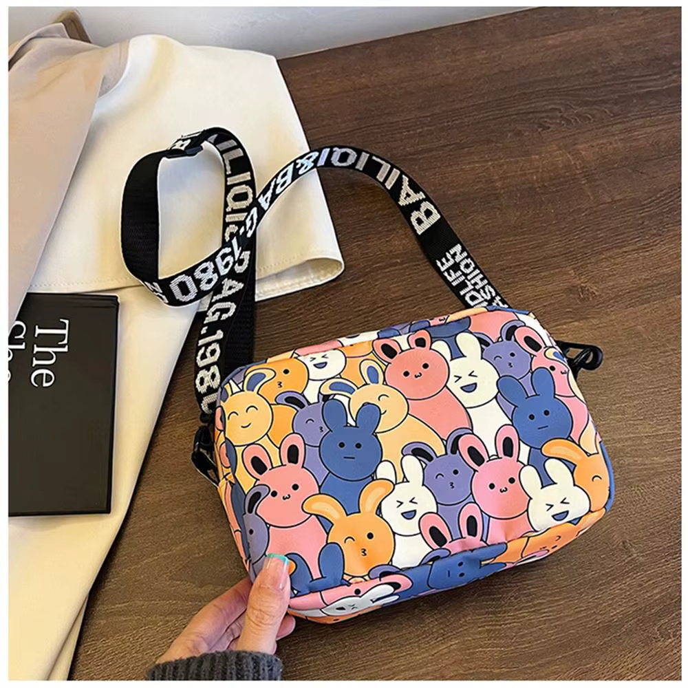 Bolso bandolera Oxford con conejo estampado para mujer y niña - imagen 5