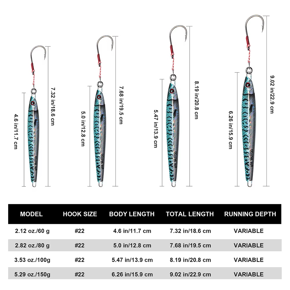 Goture Fast Jig – Señuelo metálico luminoso para mar 60-150g - imagen 4