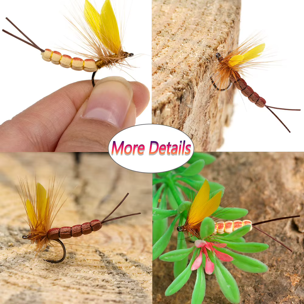 Moscas Secas Drake Amarillas – Para trucha y lubina Bimoo - imagen 2