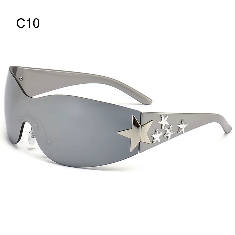 Y2k Star Decor Gafas de Pesca Polarizadas Montura Envuelta