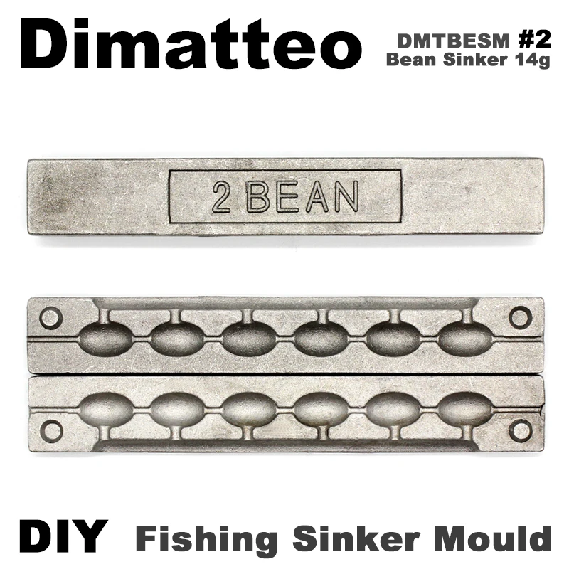 Molde de plomos tipo frijol Dimatteo DIY para pesca - imagen 4