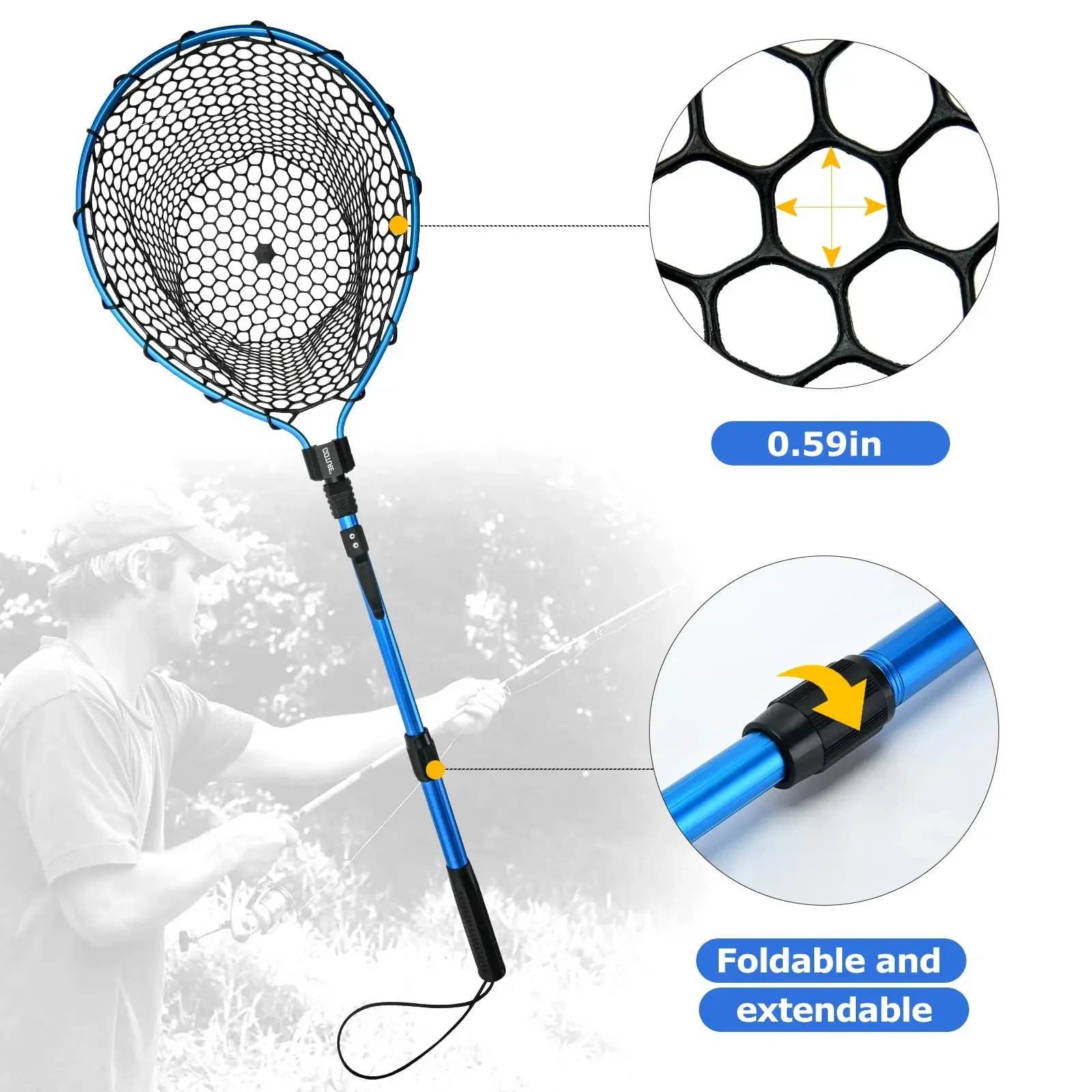 Red Goture Landing Net Extensible – Para Trucha Catch Release - imagen 3