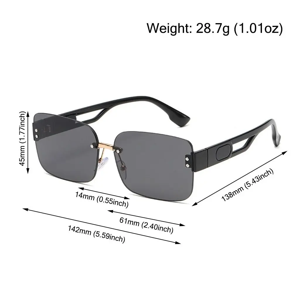 Gafas de sol sin montura estilo coreano con lentes degradadas