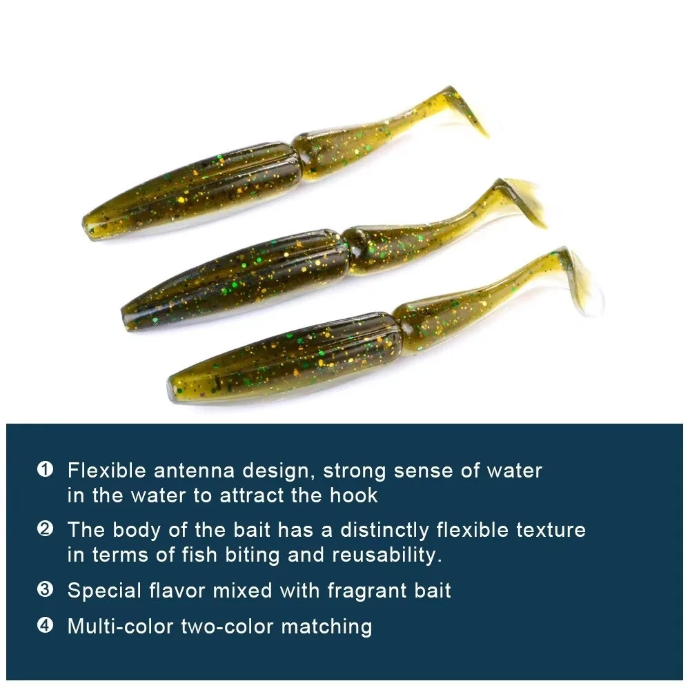 NGB Jigging Shad Cebo silicona cola en T para lubina - imagen 5