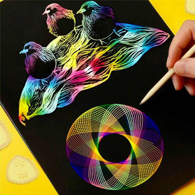 Demostración del mecanismo de dibujo con espirógrafo