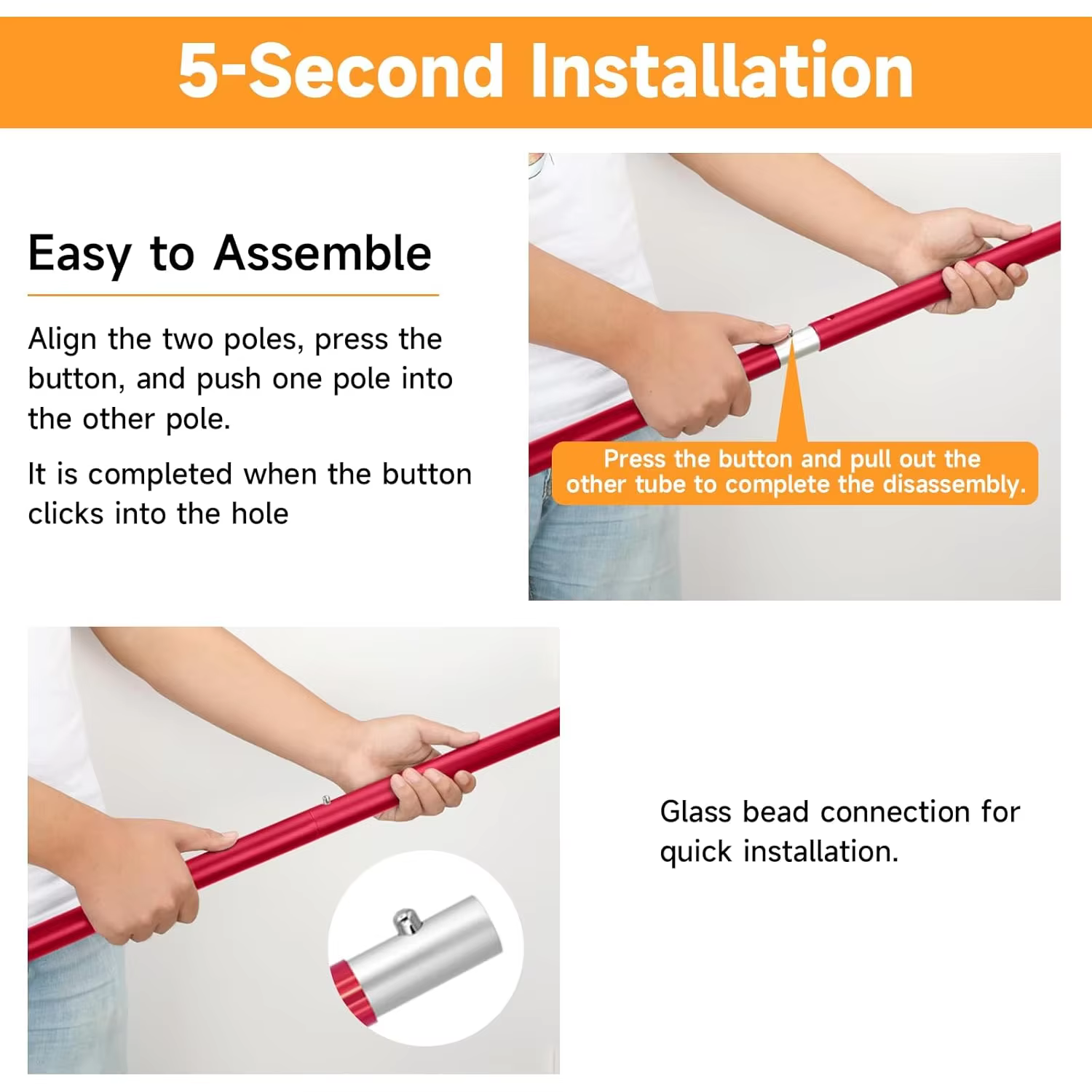 SANLIKE Postes de aluminio plegables para toldo y lona impermeable - imagen 2