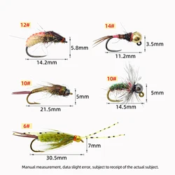 Juego de moscas húmedas surtidas para pesca de trucha y lubina