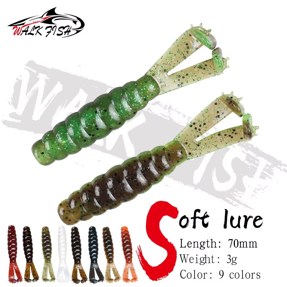WALK FISH Señuelo blando TPR flotante – Doble cola para mar - imagen 5