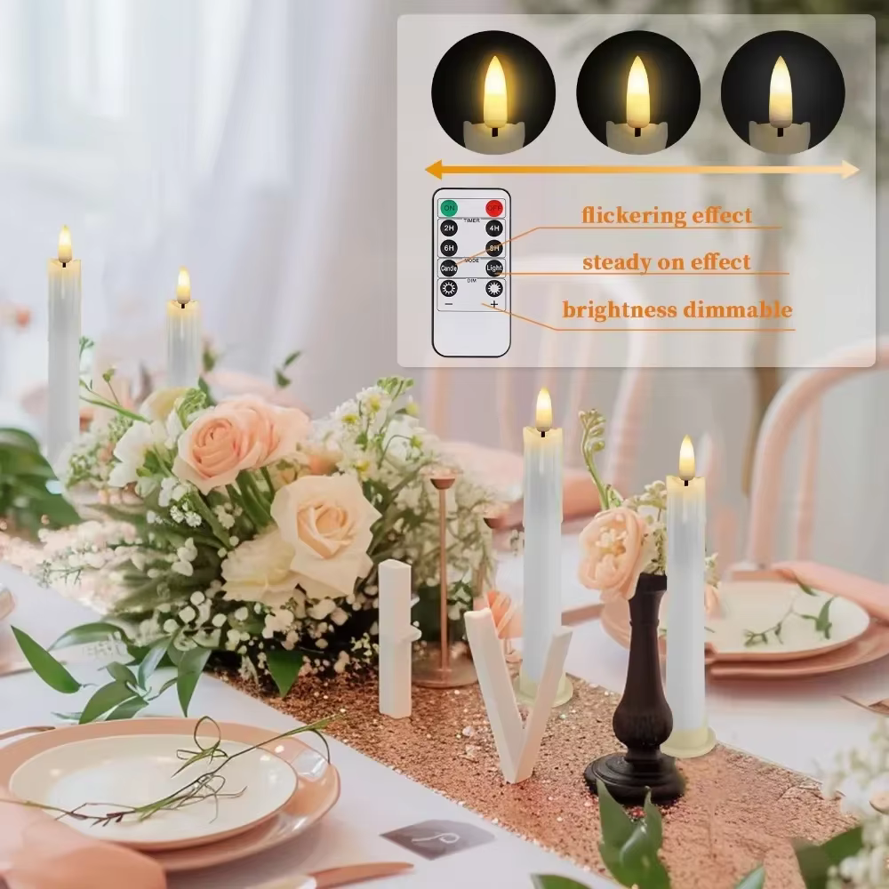 Velas LED cónicas sin llama con mando para Halloween y Navidad - imagen 5