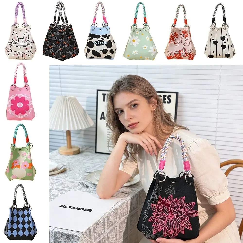Bolso de cubo tejido con diseño infantil y asa bandolera portátil - imagen 2