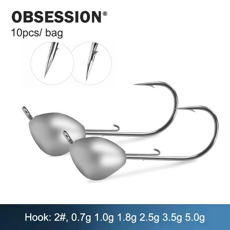 Anzuelos Jig Head Crank Obsession W002 – con Púas para Lubina - imagen 3