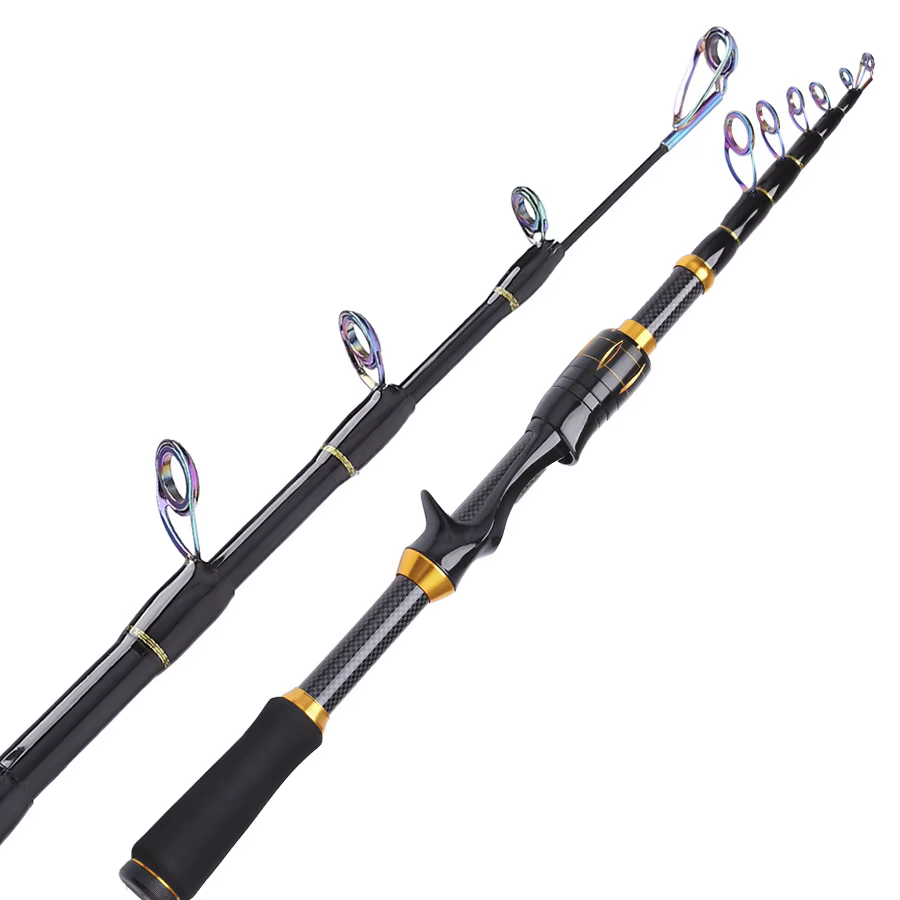 FTK Caña Baitcasting Telescópica 2,1m 10-30g Fibra Alta Carbono