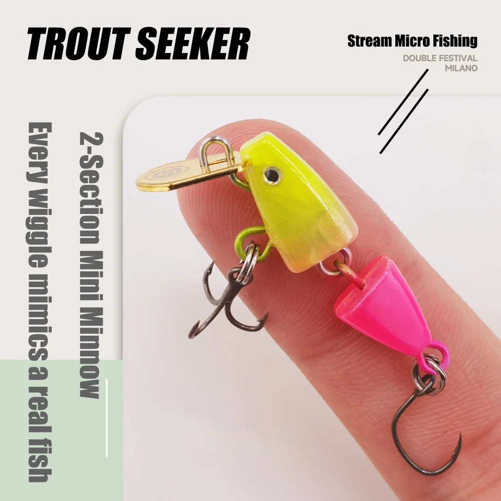 Mini señuelo minnow Mustad para pesca de trucha y lubina